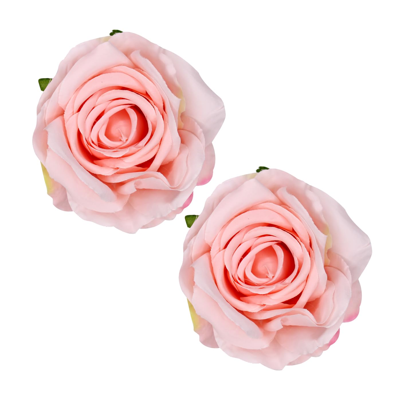 Prime Rose Flower Hair Clips| Bride Tiktok Hairpins Artificial Fabric Velvet Rose Hair Flower Clip and Pin Brooch For Women Juda Maker Tools Hair Accessories for Girls (Set of 2) (Peach)-image-12