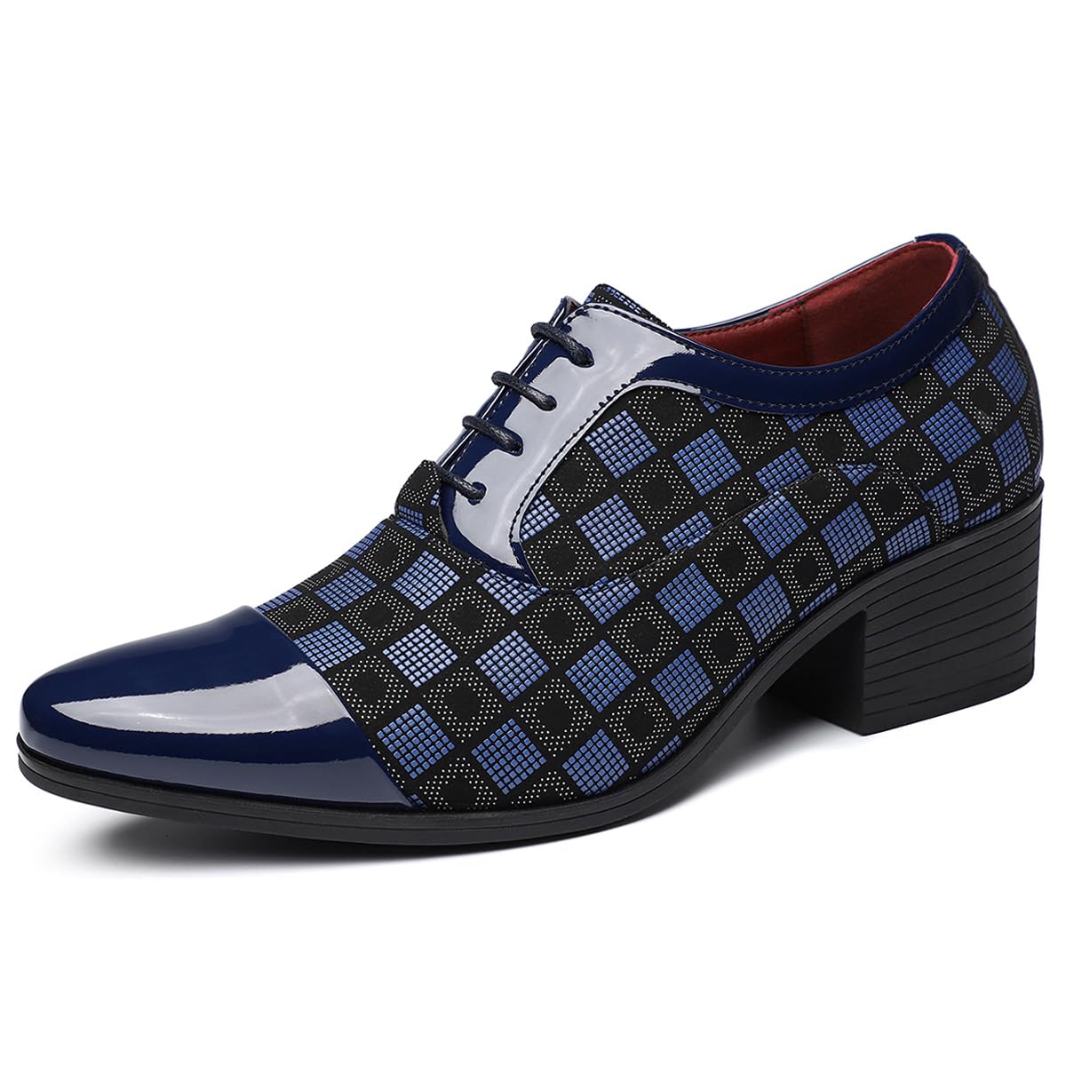 Scarpe Oxford da Uomo con Punta Affusolata e Tacco Alto Scarpe da Festa in Pelle per Scarpe Casual, da Lavoro, da Cerimonia, da Matrimonio E da Ballo