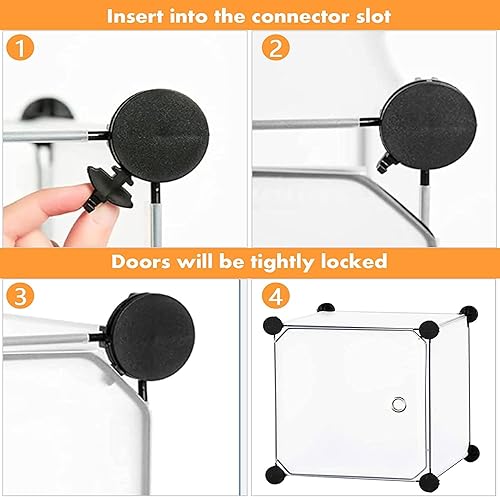 Miniatura 7 de C&AHOME Organizador de almacenamiento en cubos con puertas, estantes de 12 cubos, armario de armario, estantería modular de plástico ideal para