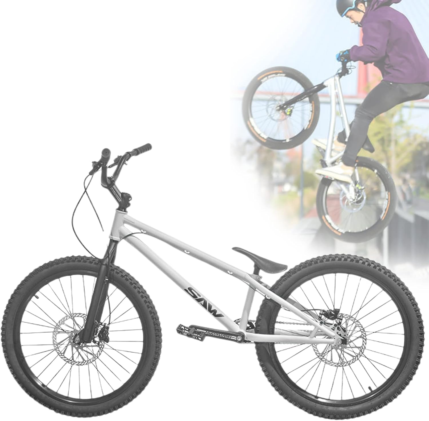 BMX 24-inch white stunt bicycle Unisex Crmo frame Nepal Ubuy
