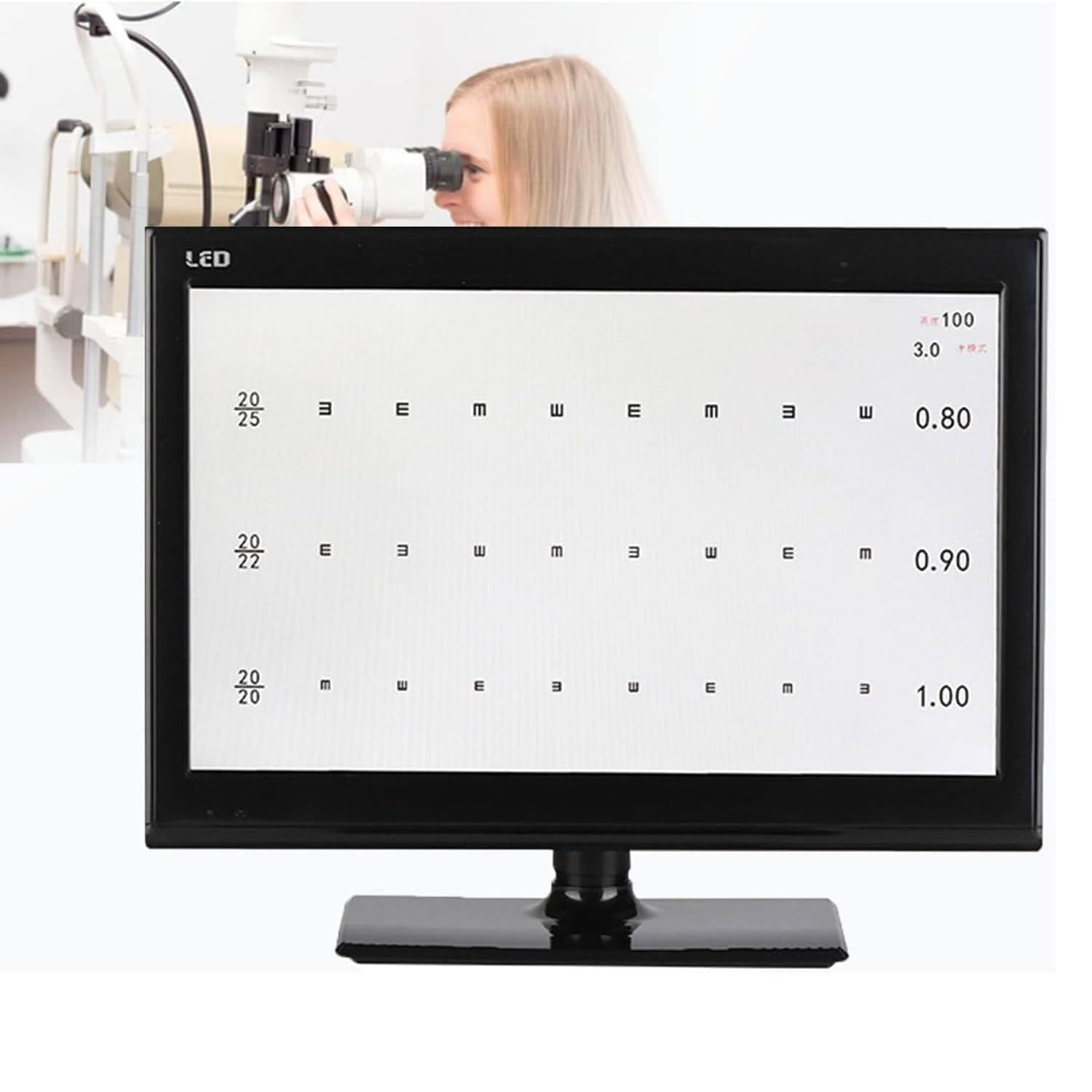 ZMJGLL Electronic Optical Eye Charts, Visual Acuity Chart Digital, Lcd Eye Chart w/Remote Digital Vision Tester,Includes 300+ Targets and Flexible 1-6m Test Distance (21.5in)