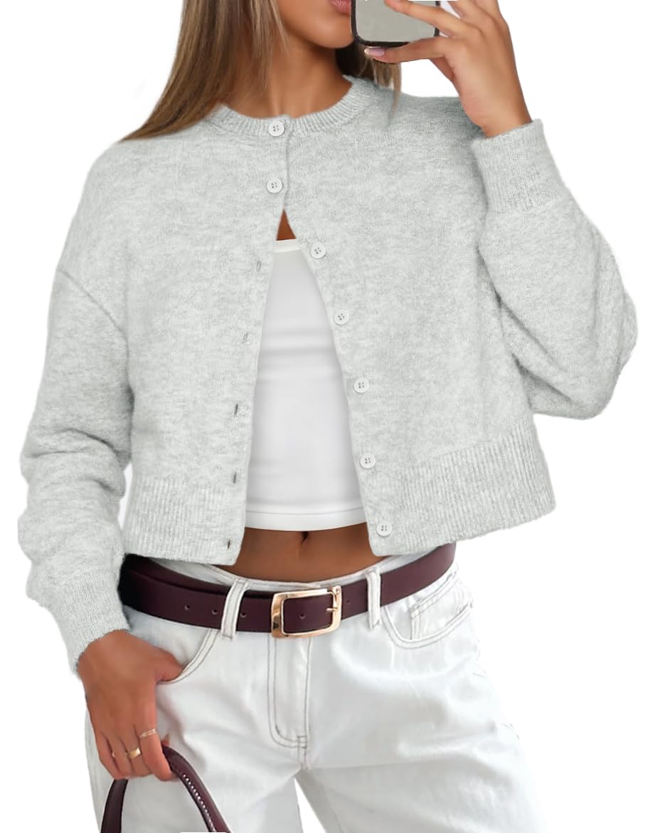 ATHMILE Cropped Cardigan Sweaters for Women Lightweight Crop Knit Y2k Fall Spring Outfits Fashion Clothes 2026