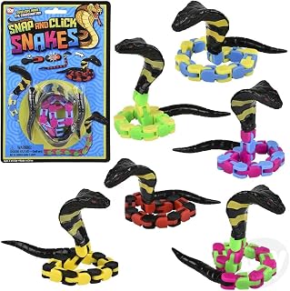 Wacky Tracks Snake Bendable Snap and Click Snake Fidget Toy Fine Motor Skills Autism Set of 3