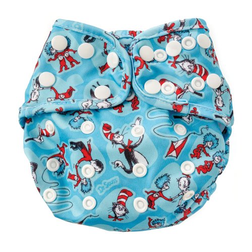 Bumkins Cloth Diaper Cover, Blue Cat