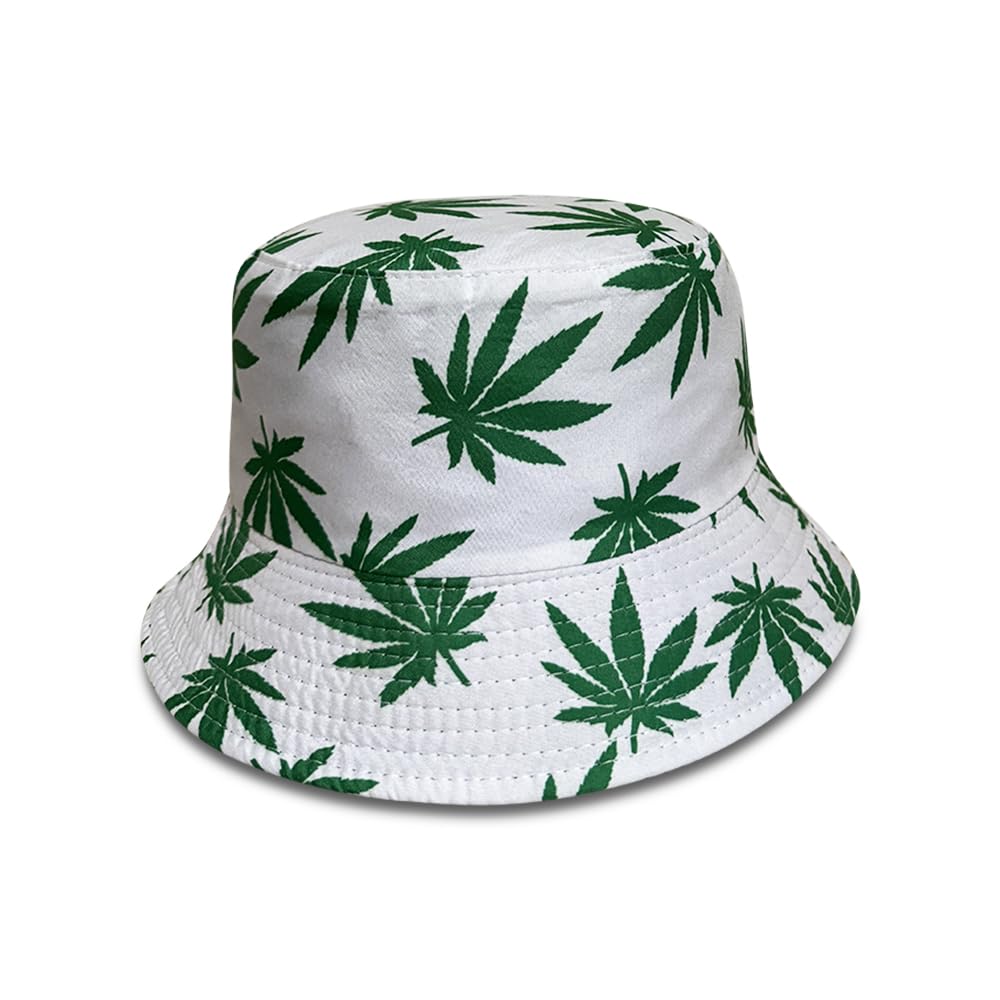 GenericPremium Reversible Marijuana Leaf Bucket Hat | Stylish Unisex Fisherman Cap for Sun Protection