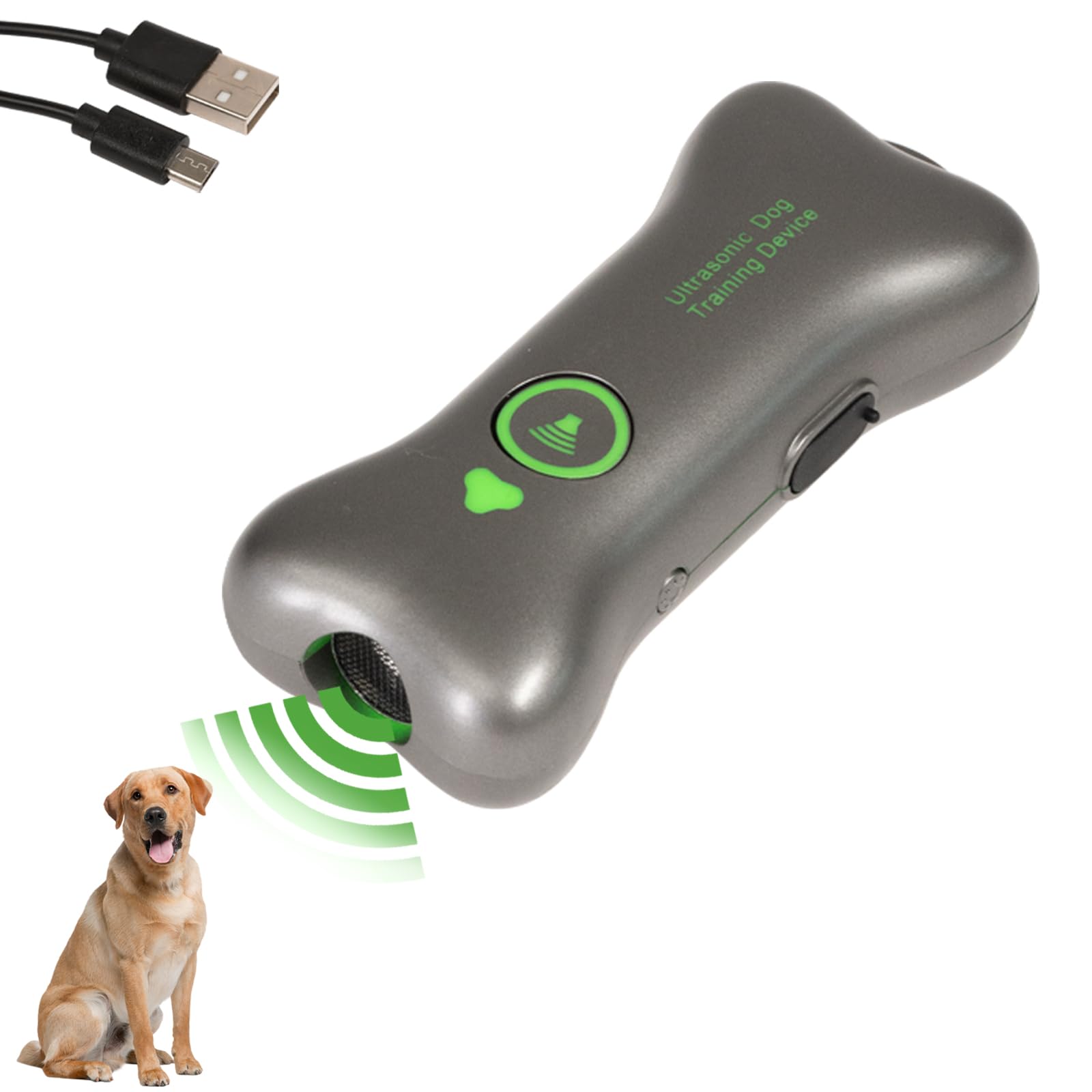 Anti Barking Device,Dog Barking Control Devices,24KHZ Rechargeable Ultrasonic Dog Bark Deterrent up to 16.4 Ft Effective Control Range Safe for Human & Dogs Portable Indoor & Outdoor (Bone model)