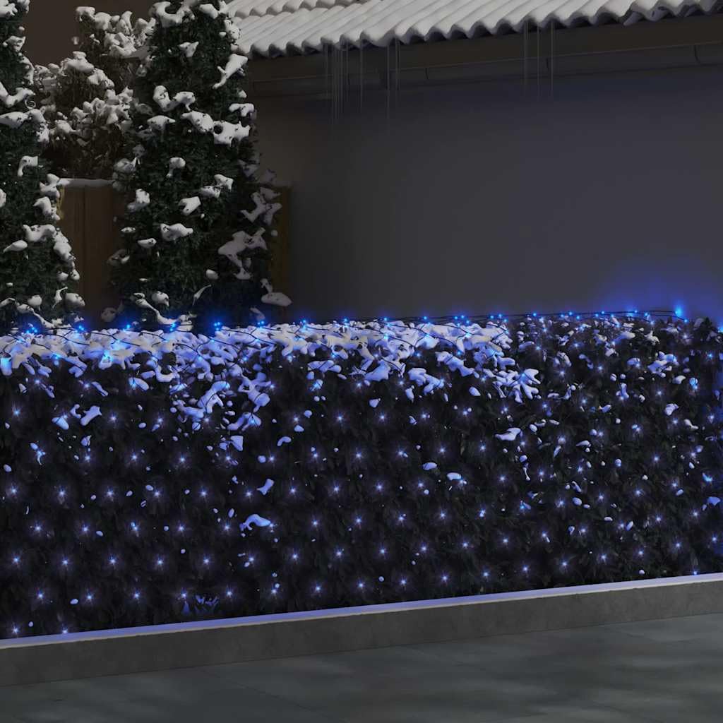 Red de luces de Navidad azul 4 x 4 m con 544 LED para interior y exterior, regulable, temporizador, resistente al agua, 8 efectos, jardín, balcón, terraza, decoración navideña, fiesta, boda