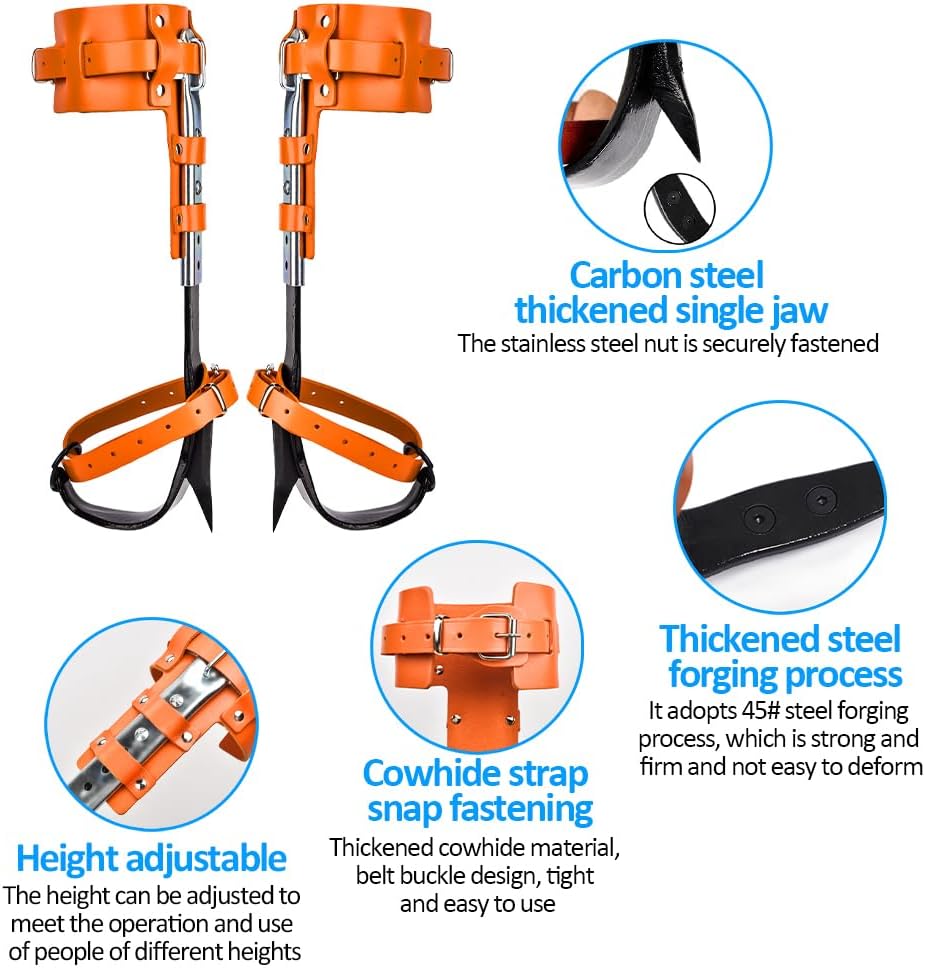 Tree Climbing Spikes, Tree Climbing Gear, Adjustable Tree Climbing Spurs for Tree Work, Tree Trimming Tree Climbing Kit