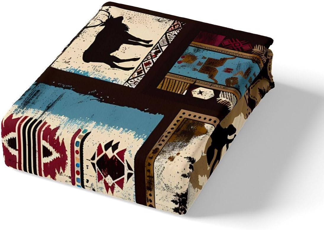 Feelyou Aztec Deer Duvet Cover King, Boho Western Bedding Set for Kids Deer Hunting Comforter Cover Boys Girls Farmhouse Wildlife Bedspread Cover with 2 Pillow Case (No Comforter)