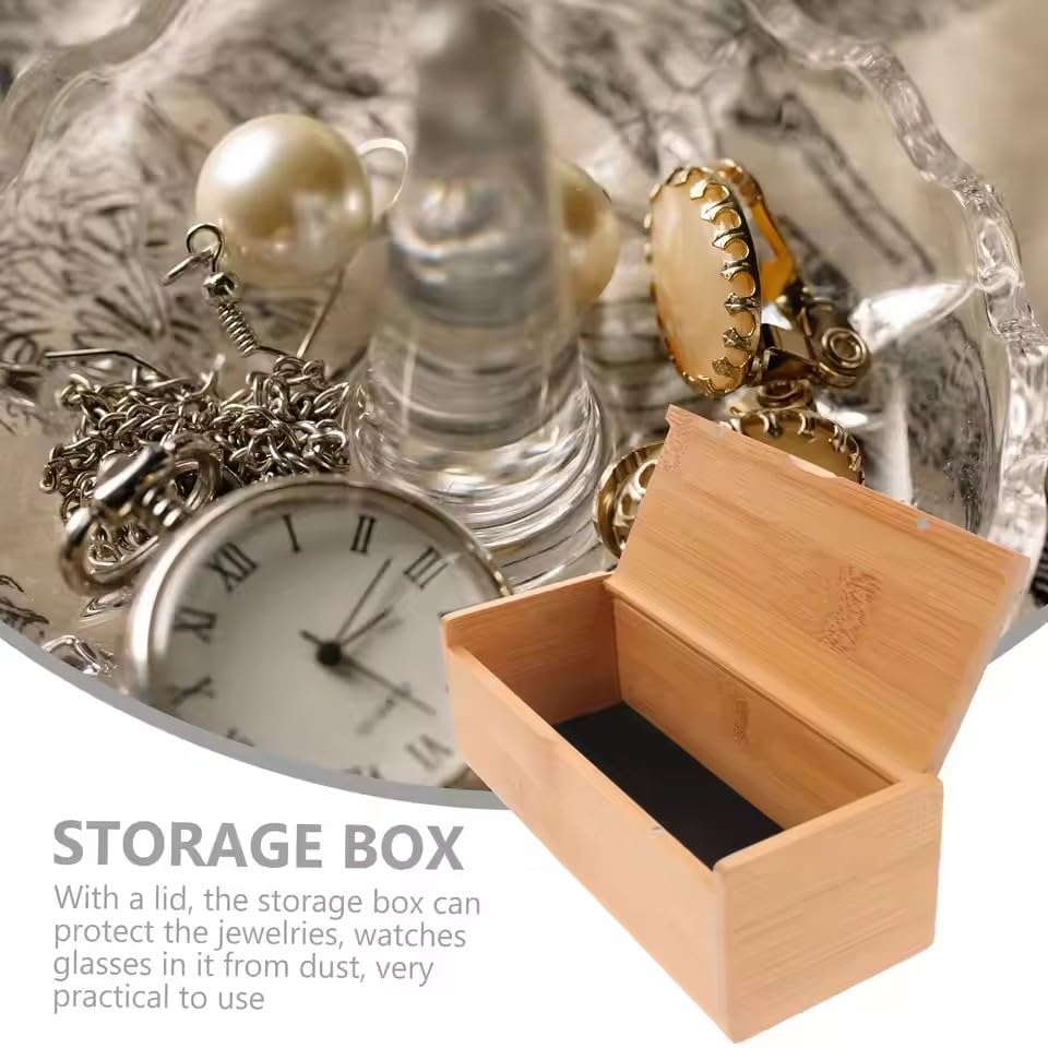 EFFNILIM Storage Box Bread Bedroom Makeup Organizer for Wooden Boxes Breadbasket Container with Lid Keepsakes Bamboo Jewelry Cases Photo