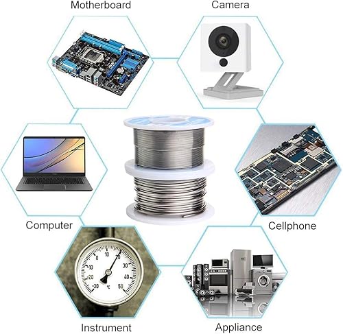 Miniatura 4 de Alambre de soldadura 6040 Alambre de soldadura Estaño Plomo Núcleo de colofonia, 0.024 in y 0.039 in Alambre de soldadura con colofonia para