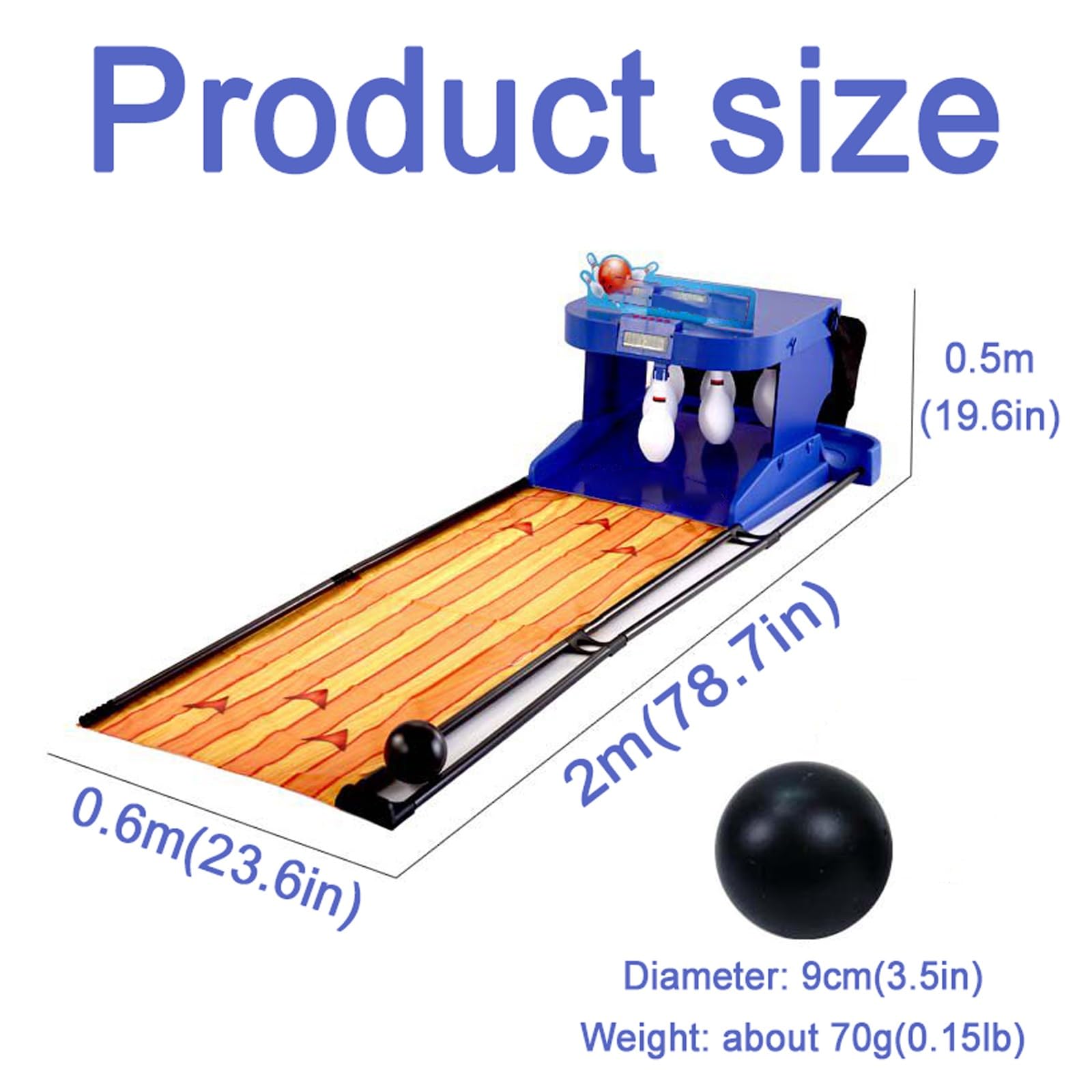 Elektrische Bowling-Arcade-Maschine für den Heimgebrauch, automatischer Ball-/Pin-Reset, LED-Leuchten & Soundeffekte