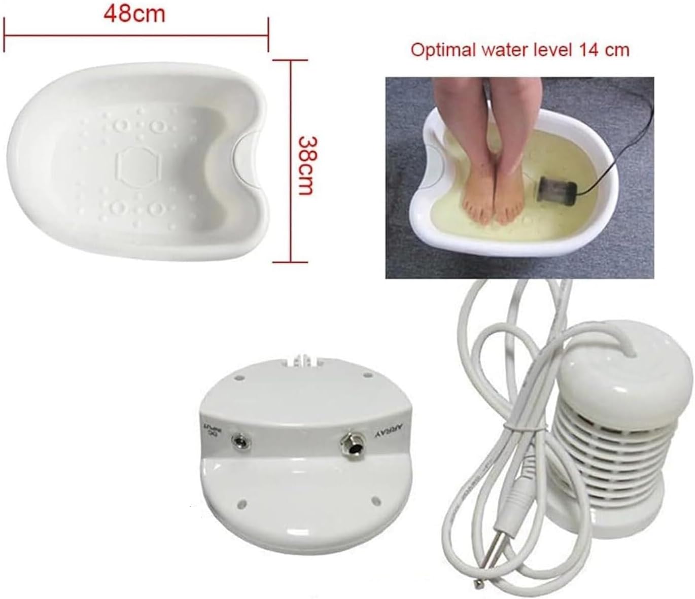 Portable Detox Foot Bath Spa Machine Foot Spa Bath Massager,All in One Negative Ion Detox Massage Machine, and for Stress Relief, Help Sleep(with Basin)