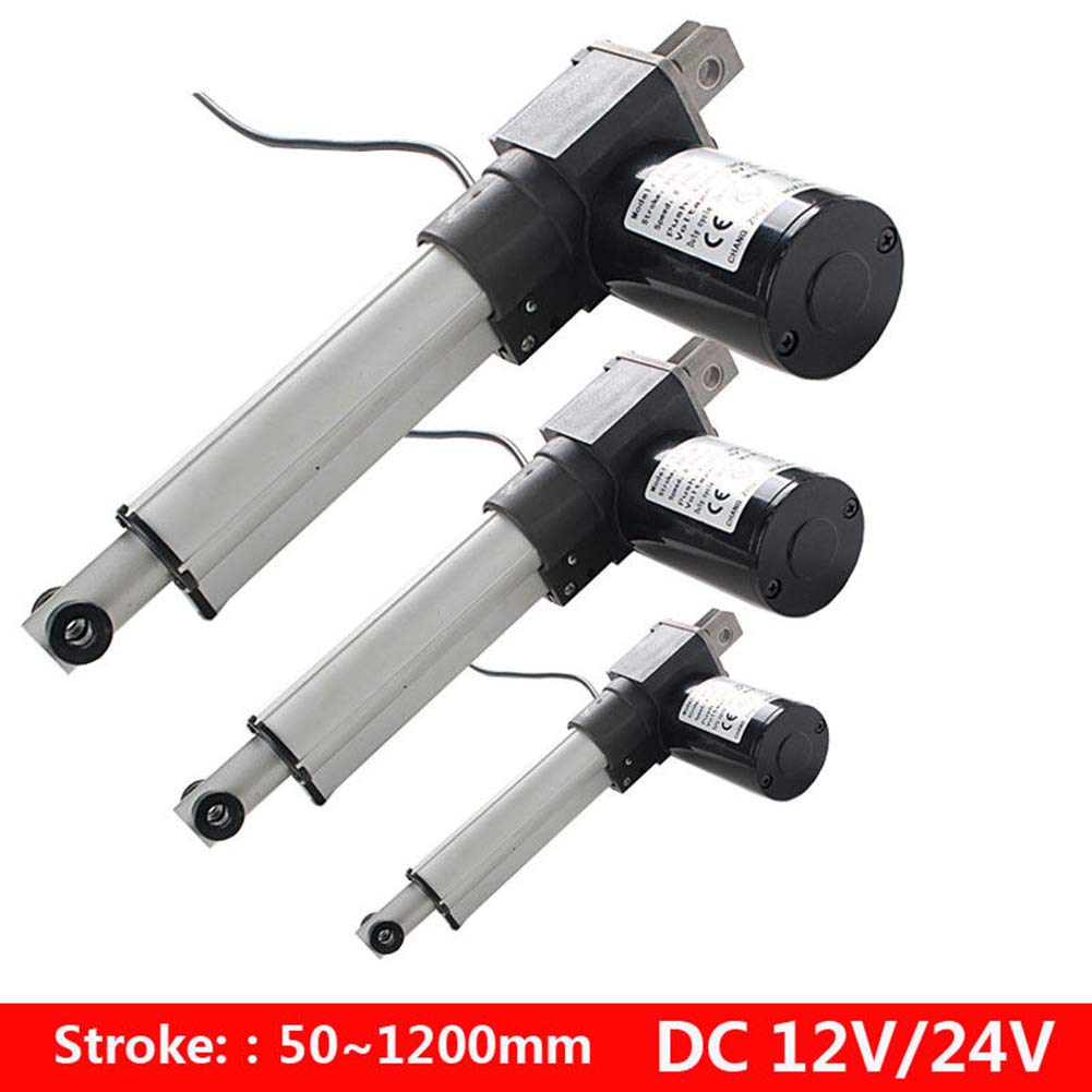 TOPCHANCES 24" 600mm DC 12V Motor Electric Linear Actuator Stroke Lifter Putter Rod Motor Linear Motion Controller 2200N 5mm/s Heavy Duty Lifter