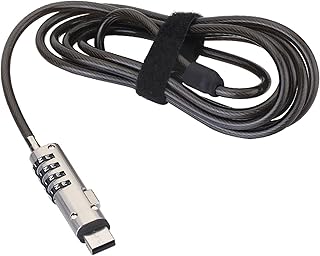 Woedpez Notebook Laptop Computer Lock Security Notebook PC Laptop Anti Theft Lock Universal USB Cable Security Laptop Lock Anti Theft Lock with Cable for Laptop