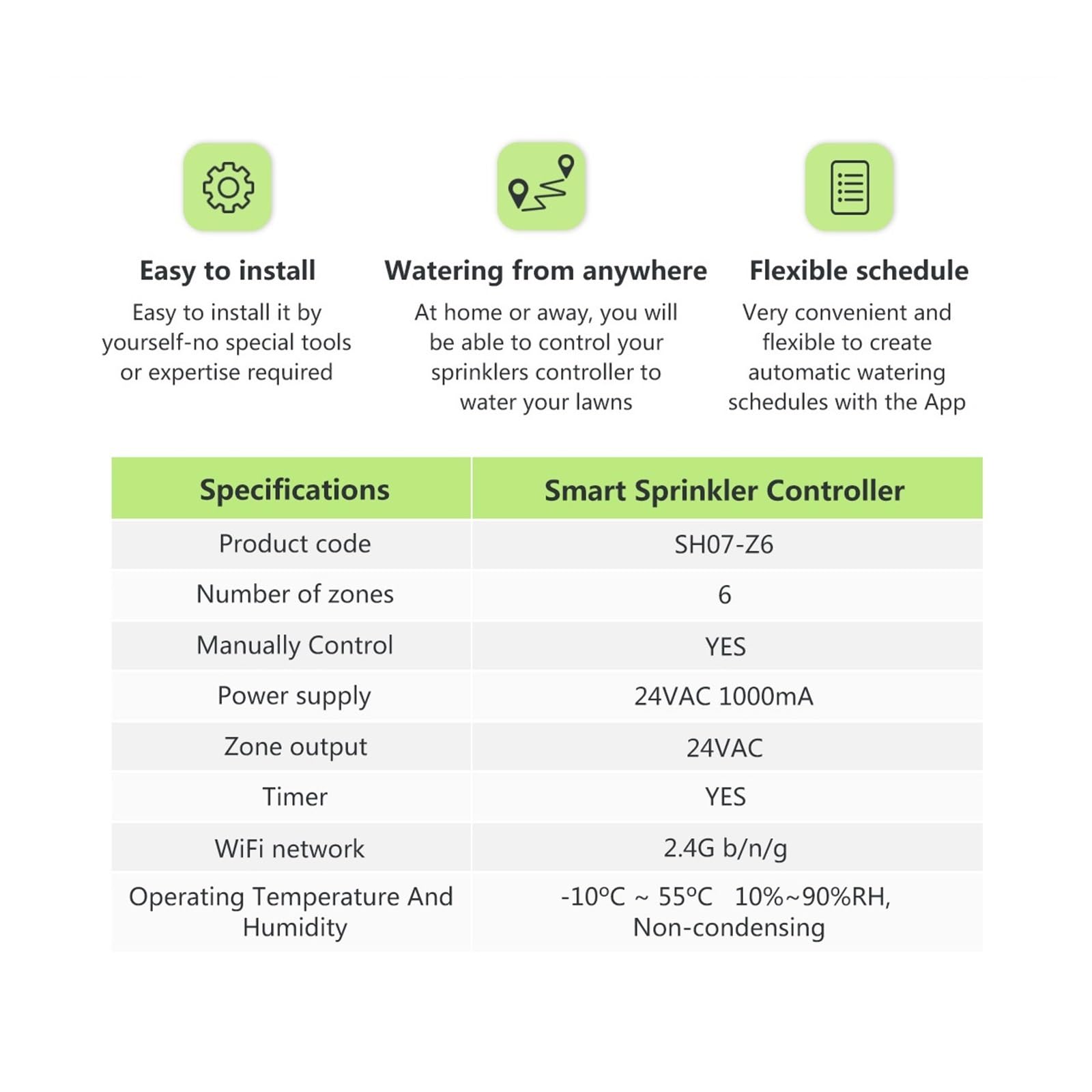 Inteligentne WIFI Nawadnianie Ogrodu Podlewanie Zegar Zawór Elektromagnetyczny Wody Do Nawadniania 6/8 Sposób Programowalny System Kroplowego OszczęDność Wody(6 Way)