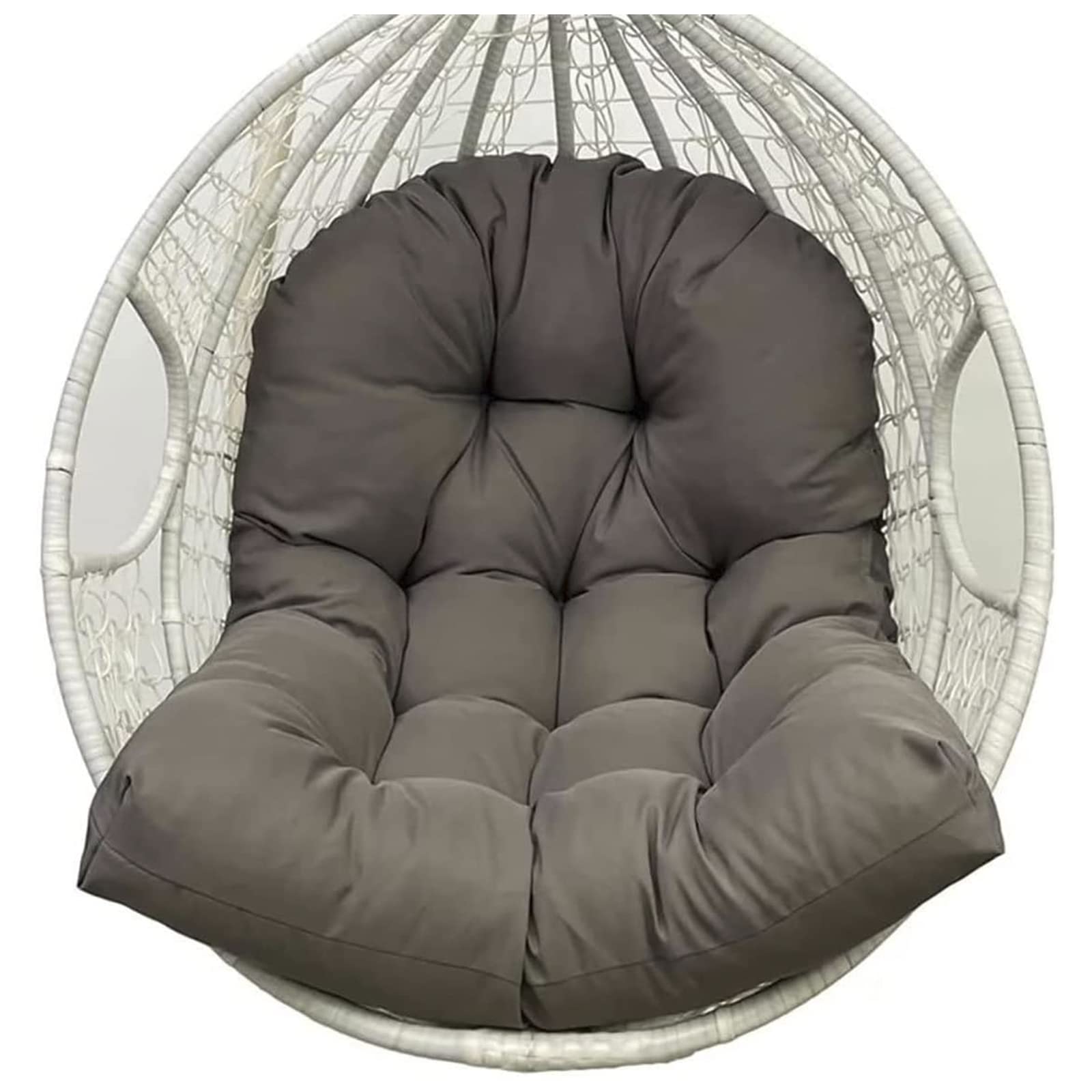 Cojín grueso de silla huevo con funda lavable y almohada de respaldo para cesta colgante exterior