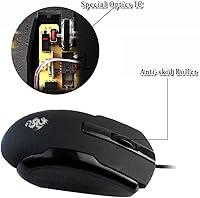 Vista 4 de WishLotus Logotipo de ratón para zurdos Grabado láser y proceso mate Resolución de 800 DPI Botón 3D Plug and Play Mini USB Ratón con cable adecuado