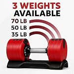 MANHAS HEALTH Bouteille réglable (simple) 35lb, 50lb ou 70lb Options : sélection rapide Réglage de la torsion : remplacement des poids multiples : idéal pour les gymnastiques à domicile et l'entraînement en force totale