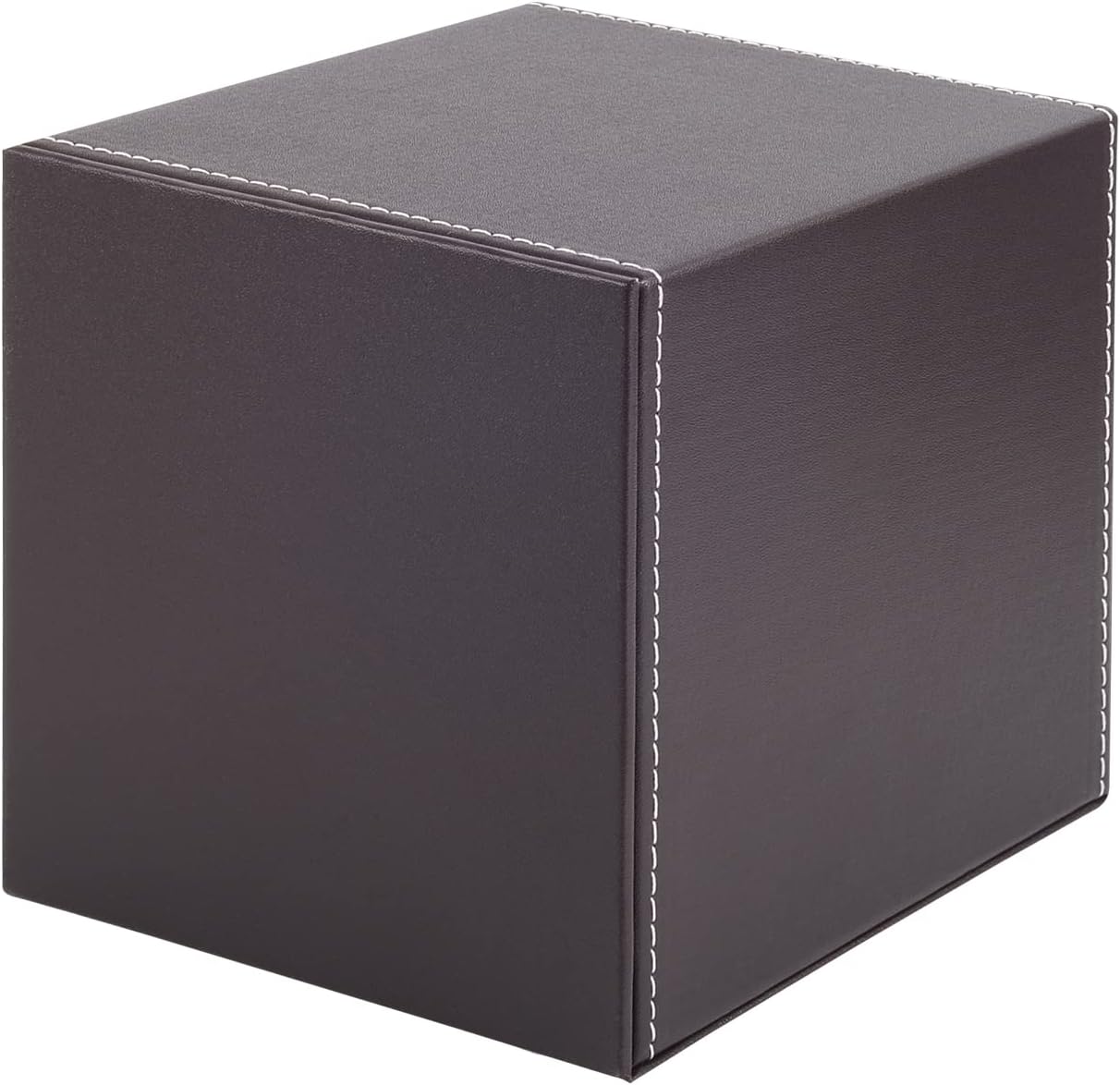 RHCSZ Stylish PU Leather Tissue Box Holder, Square Napkin Holder Pumping Paper Case Dispenser, Facial Tissue Holder with Magnetic Bottom for Home Office (Brown)