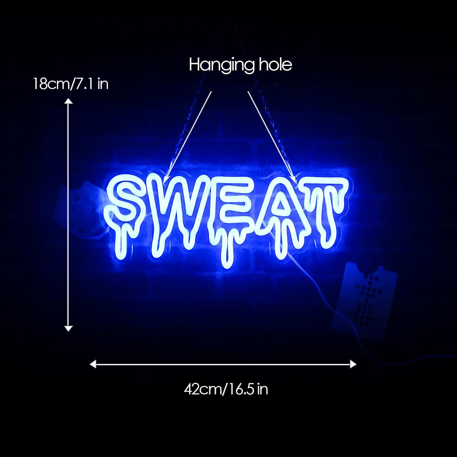 Sweat Neon Sign for Home Gym Wall Decor Sweat Gym Lighting Man Cave Decor Wall Art Gift 16.8"×6.8"