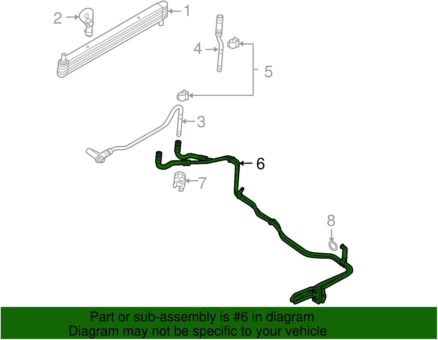 Ford AL3Z-7R081-E, Auto Trans Oil Cooler Hose