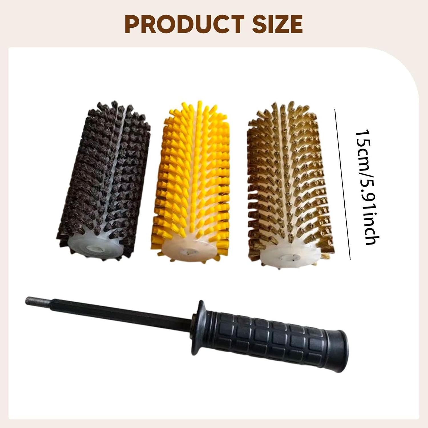 Deevoka スキー ワックスブラシ 電動ロータリーブラシキット 軽量 持ち運び便利 効率的ワクシング 多機能 ハンドル付き 全面