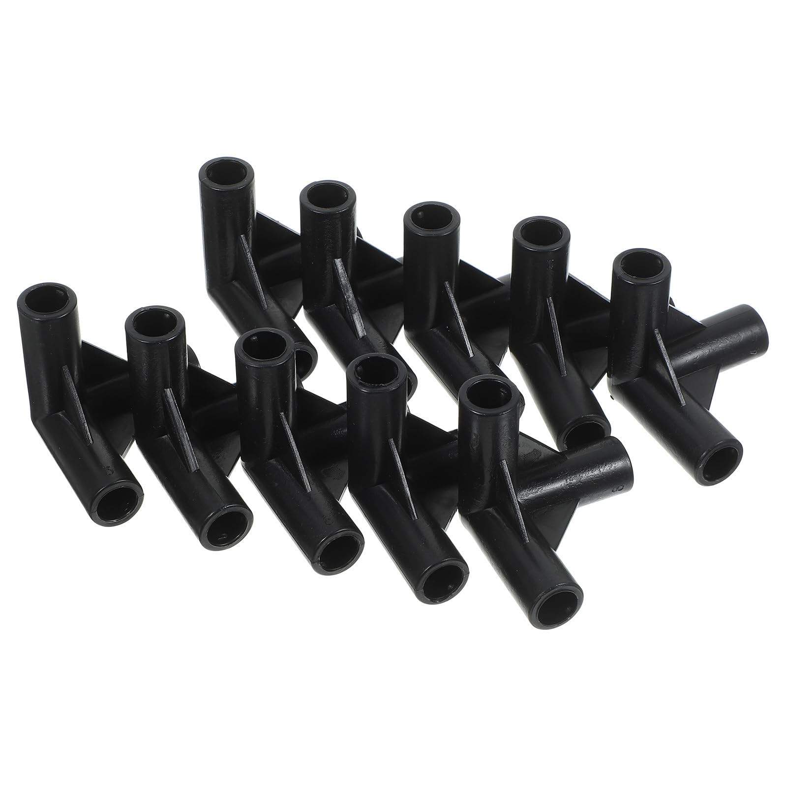 Veemoon 24 Pièces de Connecteurs de Poteaux de Tente en PE Noir, Petite Taille, Kit de Fixation pour Réparation et Installation de Canopée, Accessoires pour Auvent et Pergola, Usage