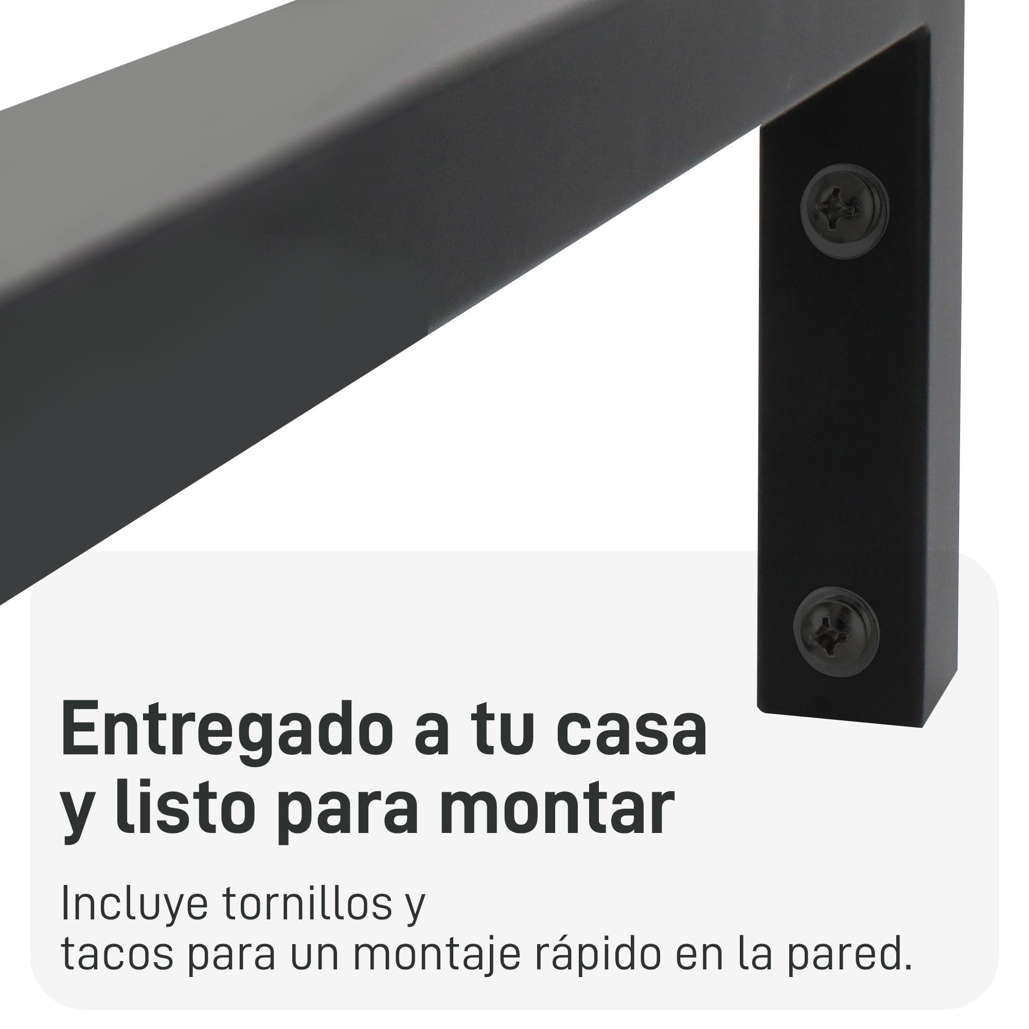 Natural Goods Berlin 2X Escuadras para Estanterías Ángulo | Montaje en Pared Sencillo | Escuadra de Carga Pesada para Lavabo y Estante de Pared | Soporte de Estante de Metal en Negro | 450 mm