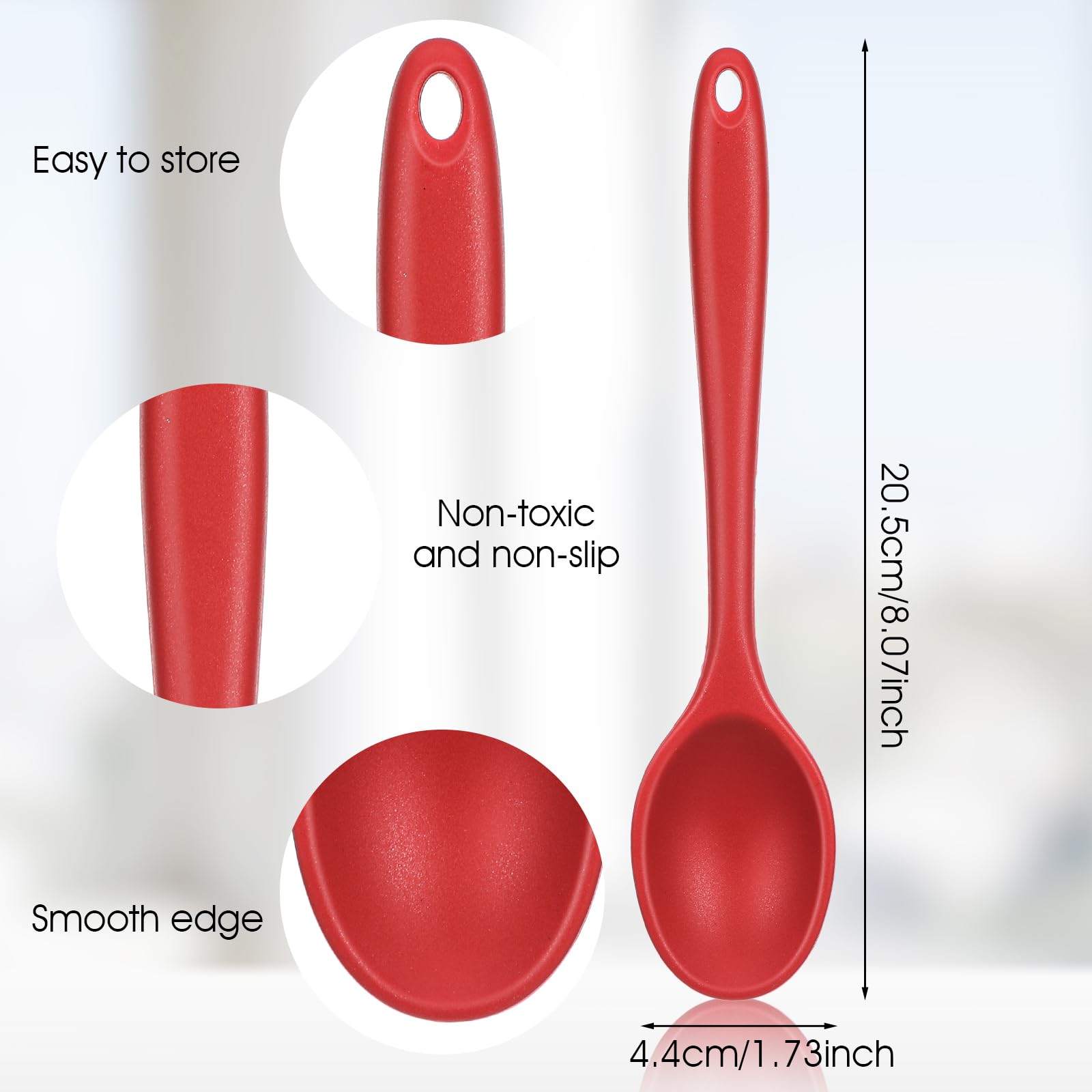 Juego de 2 espátulas de silicona para mezclar, resistentes al calor, antiadherentes, utensilios de cocina para cocinar, hornear, untar y mezclar, negro y rojo