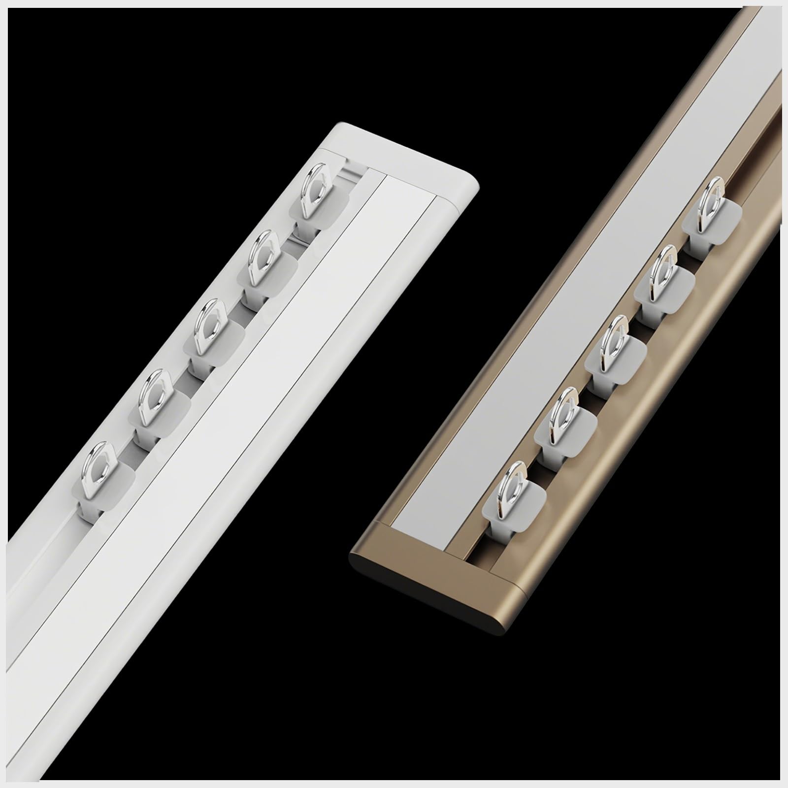 GLDYTVF Strong Adhesive NoDrill Curtain TrackUltraThin Ceiling Aluminum RailEasy Installation for Windows & Room Dividers5.0m/16.4FT (Gold)