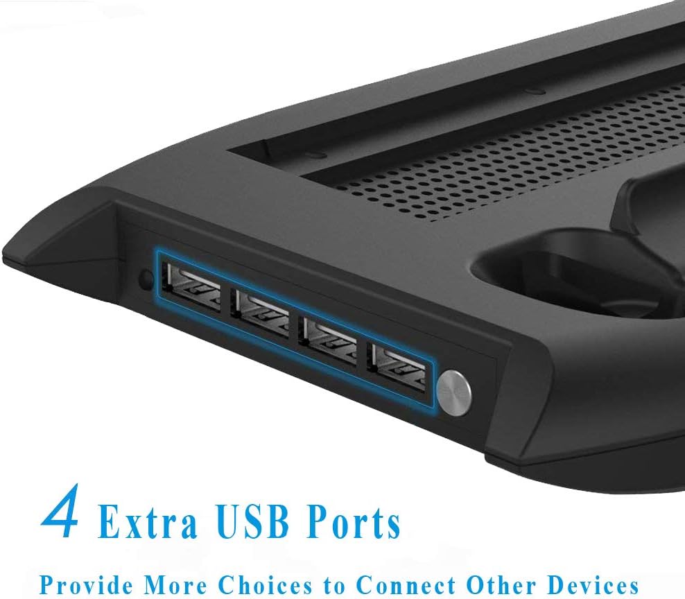 Vertical Stand for Playstation 5 with Cooling Fan Charging Station for PS5 Digital Edition (White)