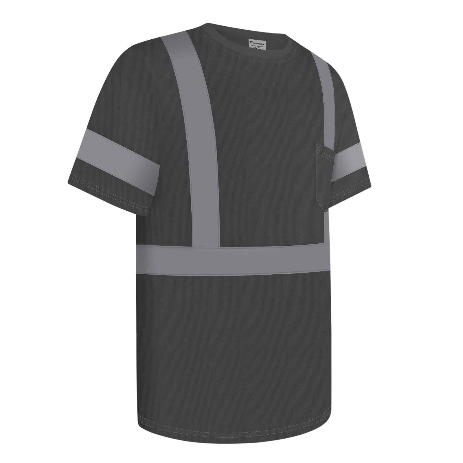 Uno Mejor High Visibility Shirts for Men Class 3 ConstrUCRtion Shirts with Pocket, Hi Vis Reflective Safety Work Shirts for Men Women, Short Sleeve,
