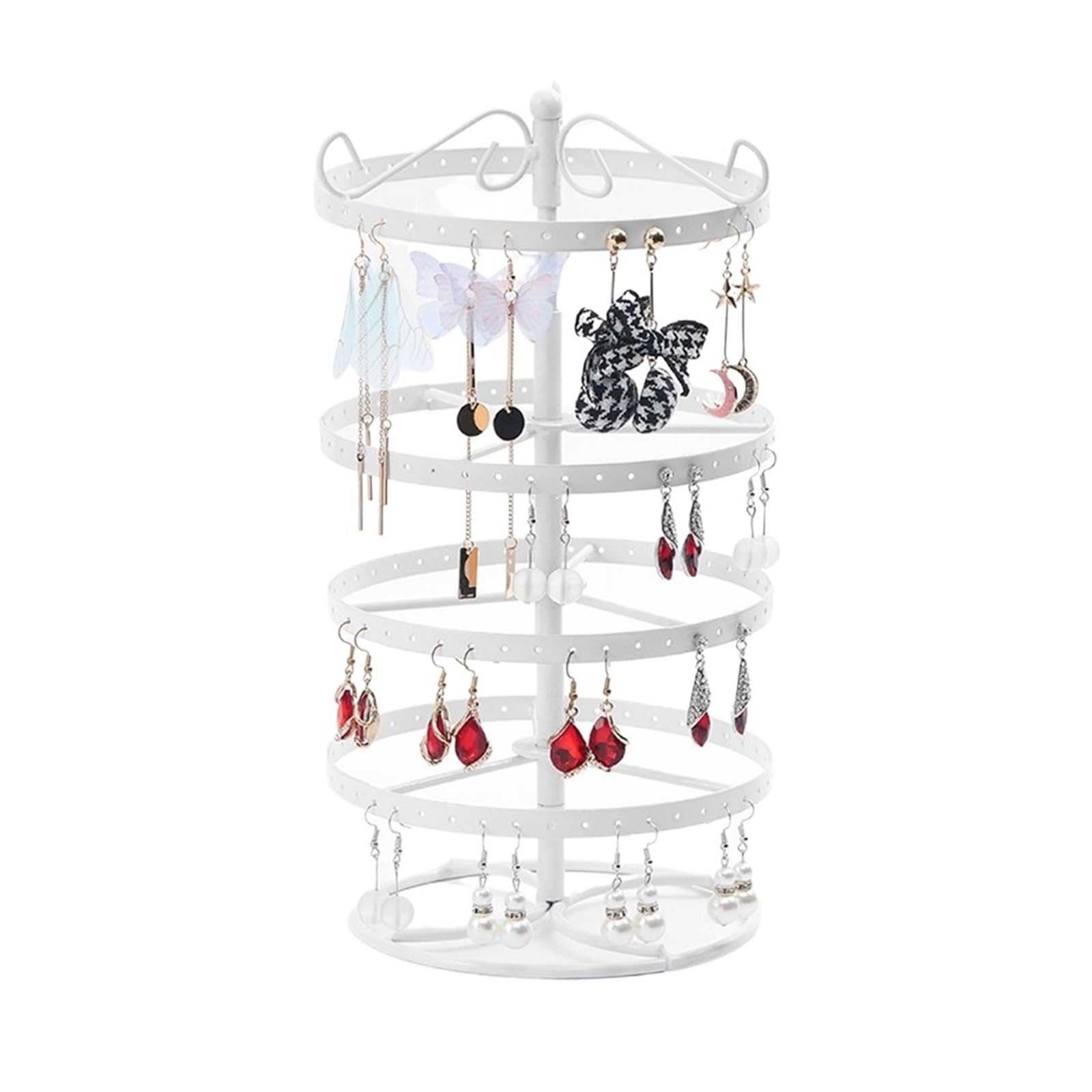 zhangrui1888 Jewelry Stand Metal Rotating Jewelry Organizer Stand for Earrings Necklace Organizer