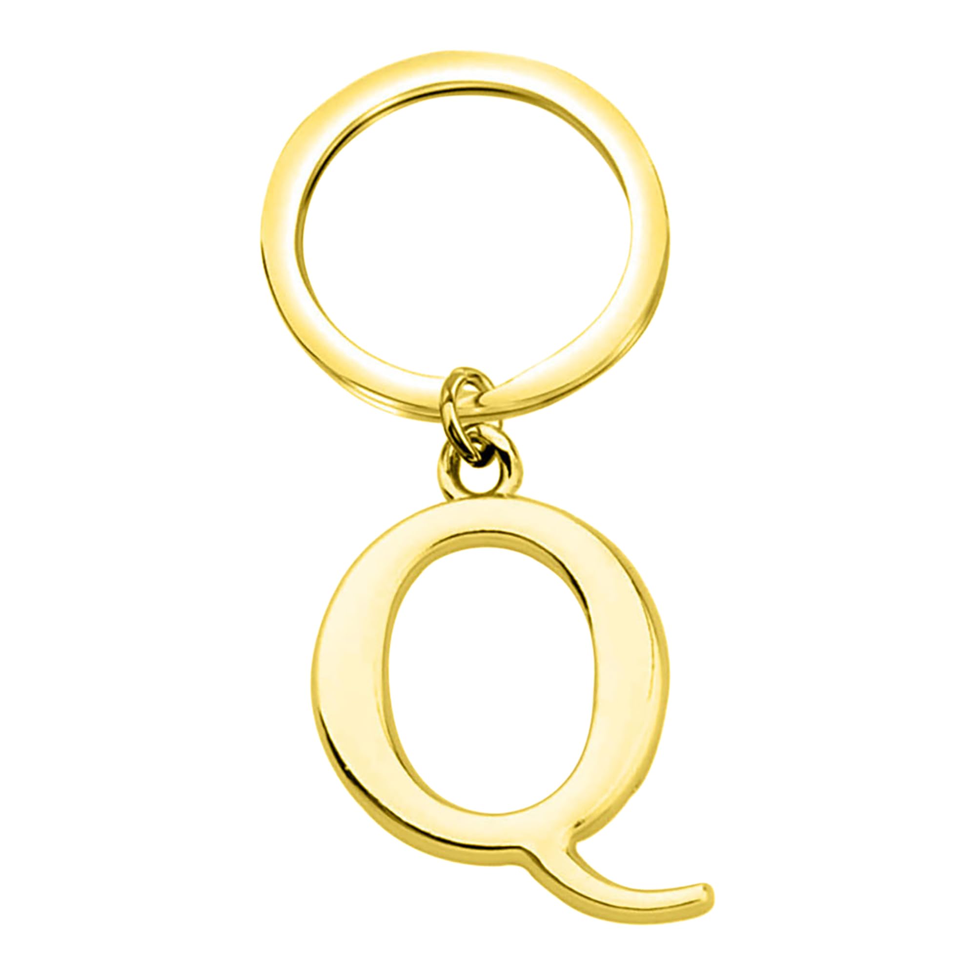 Rohans Keyring Letter - Initial Alphabet Key Ring Charm Silver and Gold (Gold, Q)