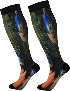 874 Crew Athletic Socks Christmas Snowman Pine Tree Calf Socks Funny Dress Crew Socks Long Crew Socks For Hiking Running Travel 40cm