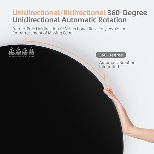 Miniatura 3 de Calentador eléctrico redondo de alimentos de 24 pulgadas, bandeja giratoria automática para mesa, 9 temperaturas ajustables para mantener la comida