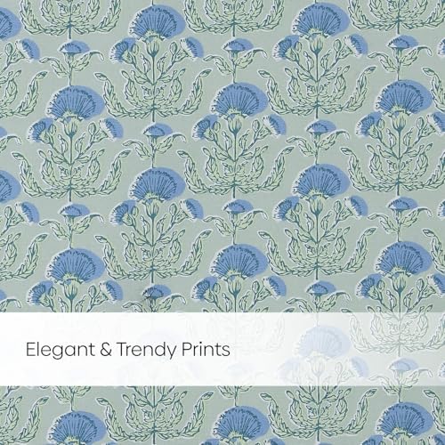 Image of haus & kinder Digital Printed Cotton Window Curtains 5 Feet Long Pack of 2 Window Curtains, 5 Feet Curtains for Window (Rosette, Blue 130x152 CM)