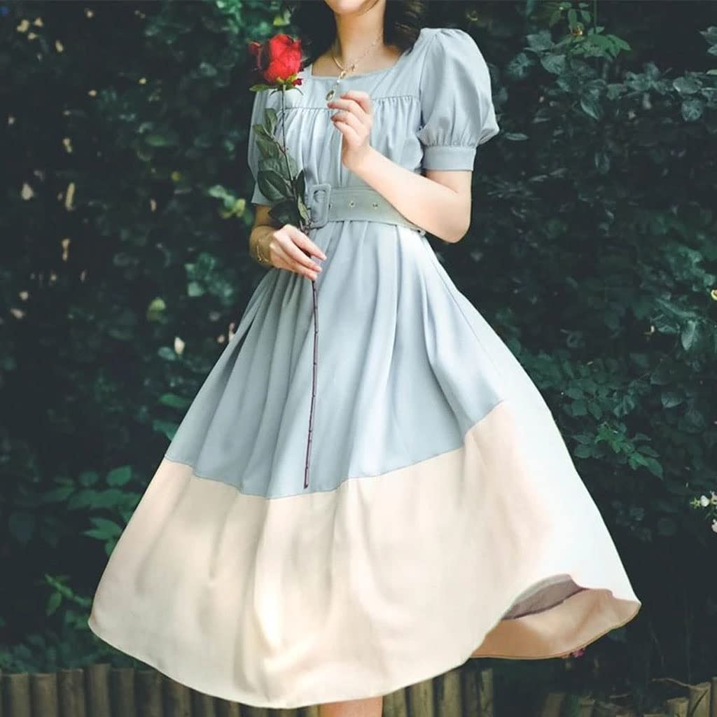 sachin and babi light blue dress Generic Dress Dress Party Patchwork Fairy Dress Women Casual Ladies (Color  : A, Size : S Code) : Amazon.ca: Clothing, Shoes & Accessories