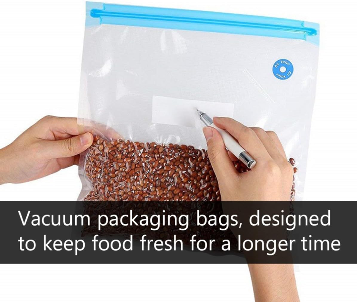 22pcs Food Vacuum Compression Bags PE Pa for Snacks Corns