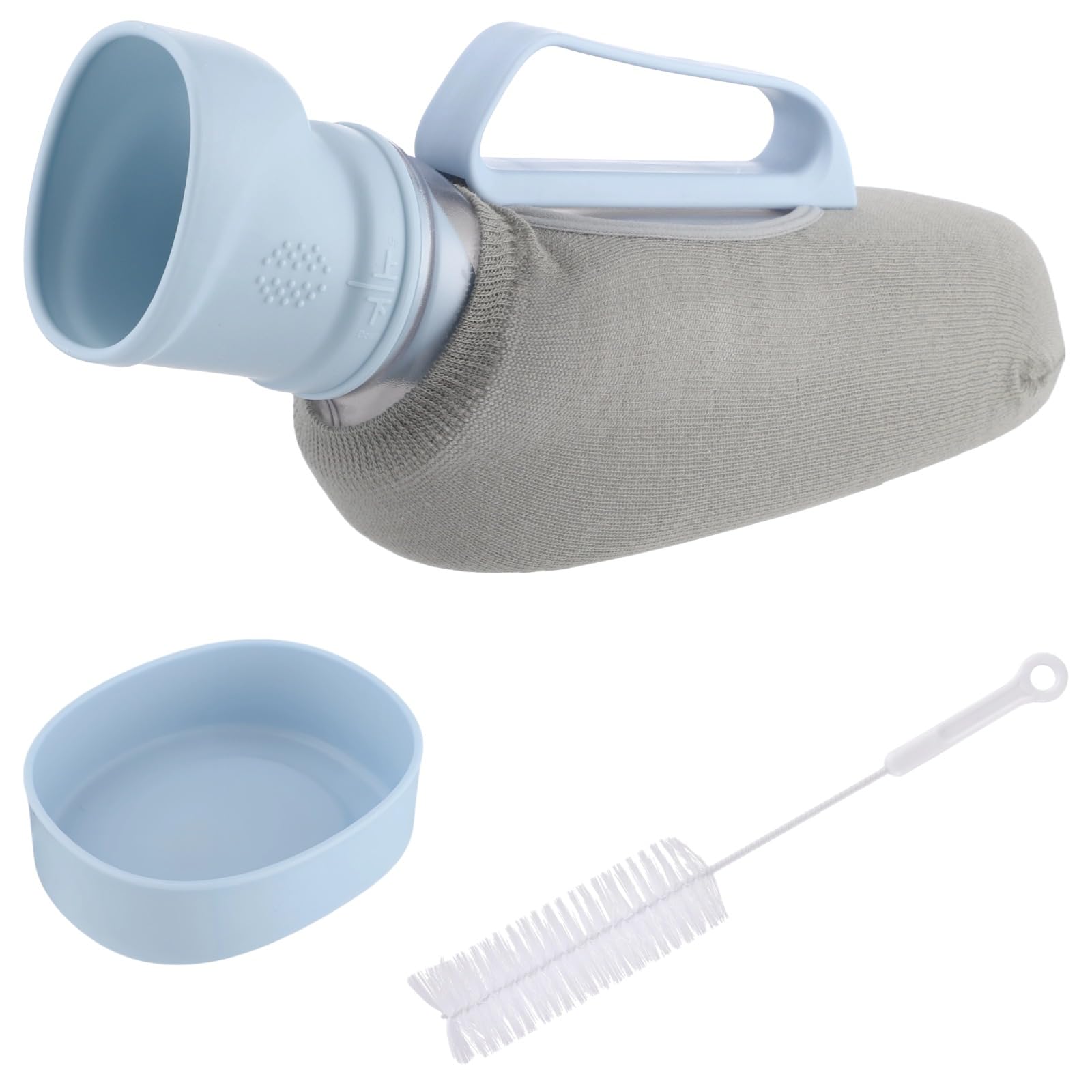 Tragbare Urinflasche für Männer, 40,58 fl oz, geruchsresistent, auslaufsicher, mit Deckel und Griff, TPE-Einsatz, Stoffhülle, 13,6 x 4,5 x 6,5 in, für Reise, Klinik, Camping, Auto