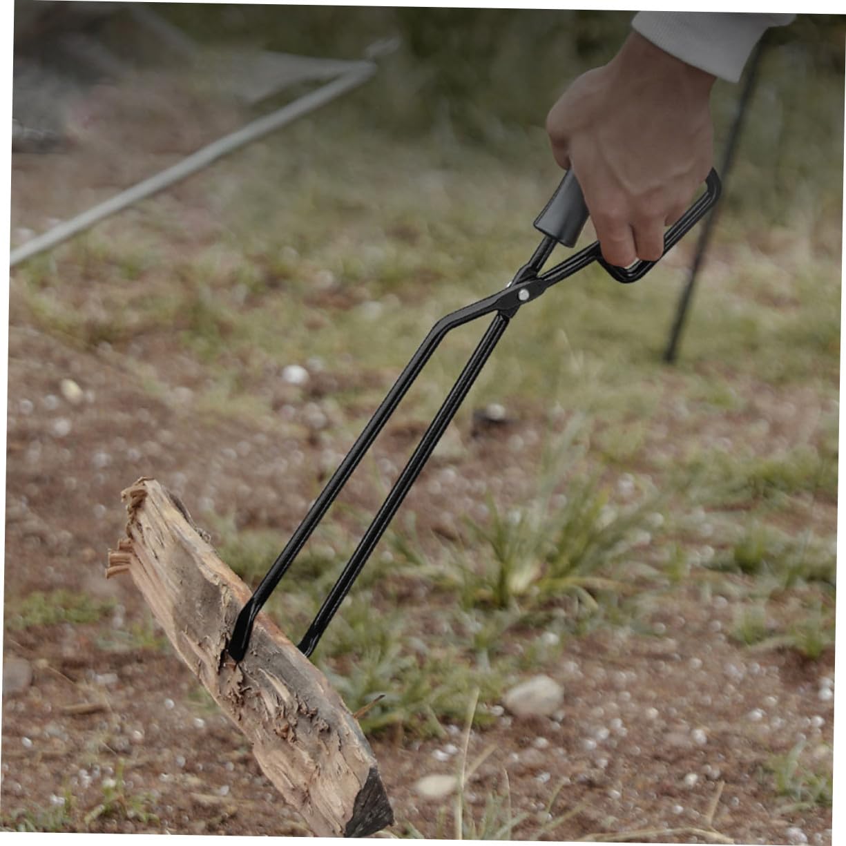 Pinze per Carbonella con Manico in Legno Ergonomico Clip Allungata per Barbecue Esterno Utensile Resistente per Stufa da Campeggio e Feste all Aperto