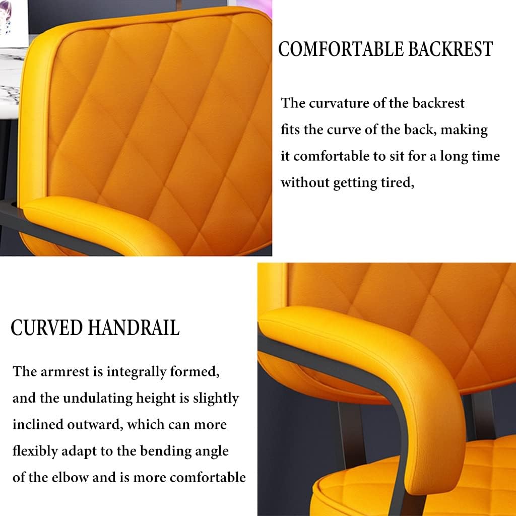 Kids Task Chair with Arms, Kids Desk Chair with Wheels, Modern Office Chair, 360° Swivel Children Study Chair Height Adjustable Armchair for Girl Boy, for Home (Color : /Yellow A)