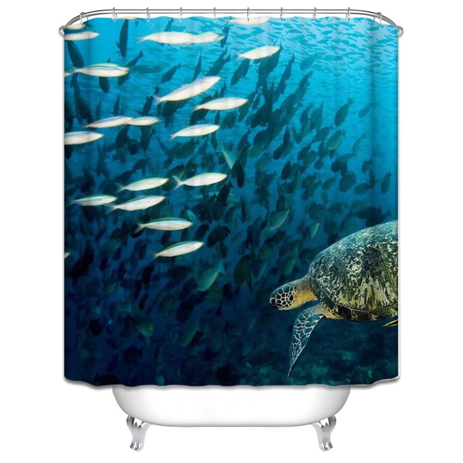 Rideau douche fantaisie tortue marine pour une évasion vintage sous l'eau