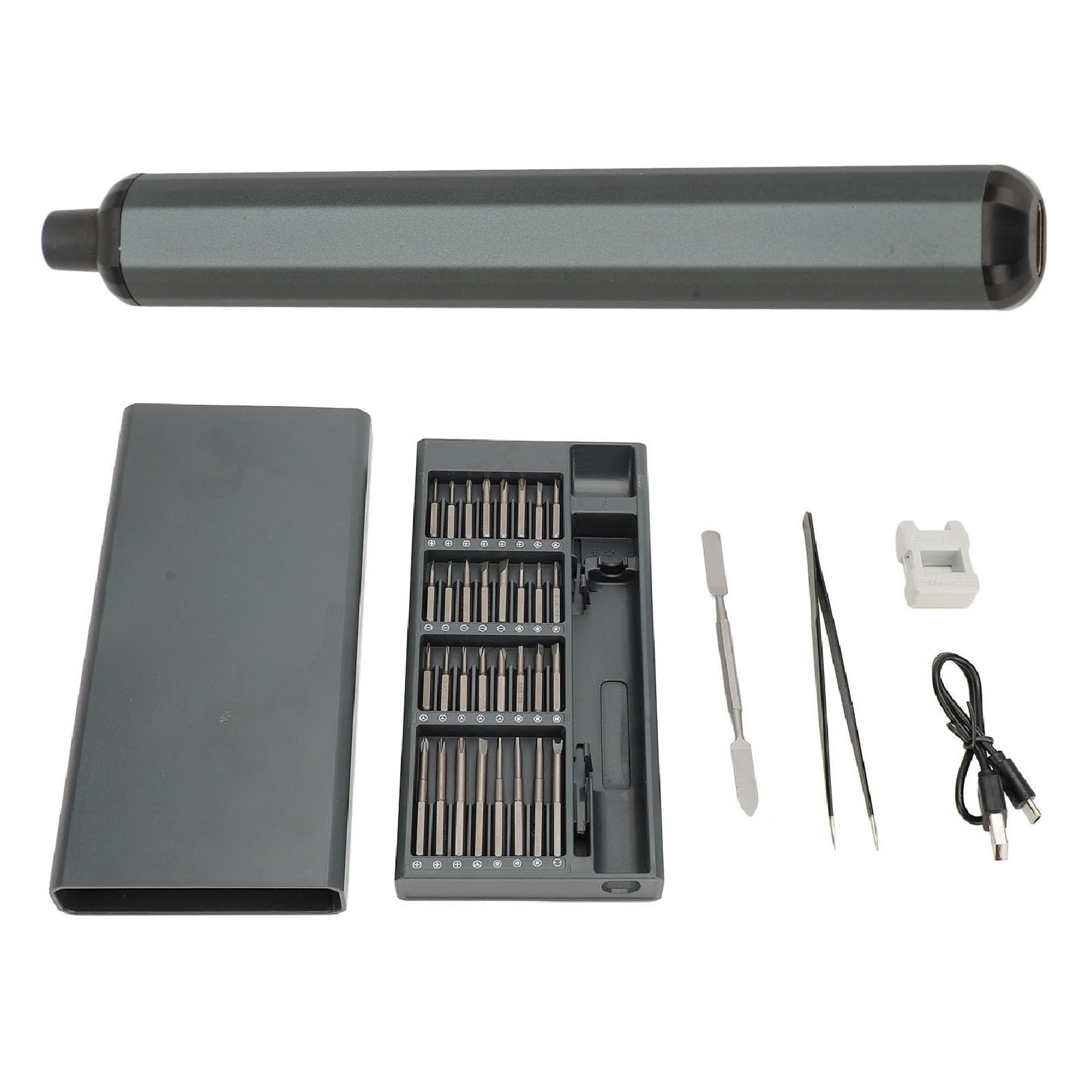 Schimer Juego de Destornilladores Eléctricos Inalámbricos, Herramienta Eléctrica Recargable de 200RPM, Potente Diseño Mini, para Reparaciones del Hogar, Juego de Brocas de 68 Piezas