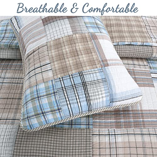 image for Cozy Line Home Fashions 100% Cotton Real Patchwork Reversible Quilt Be