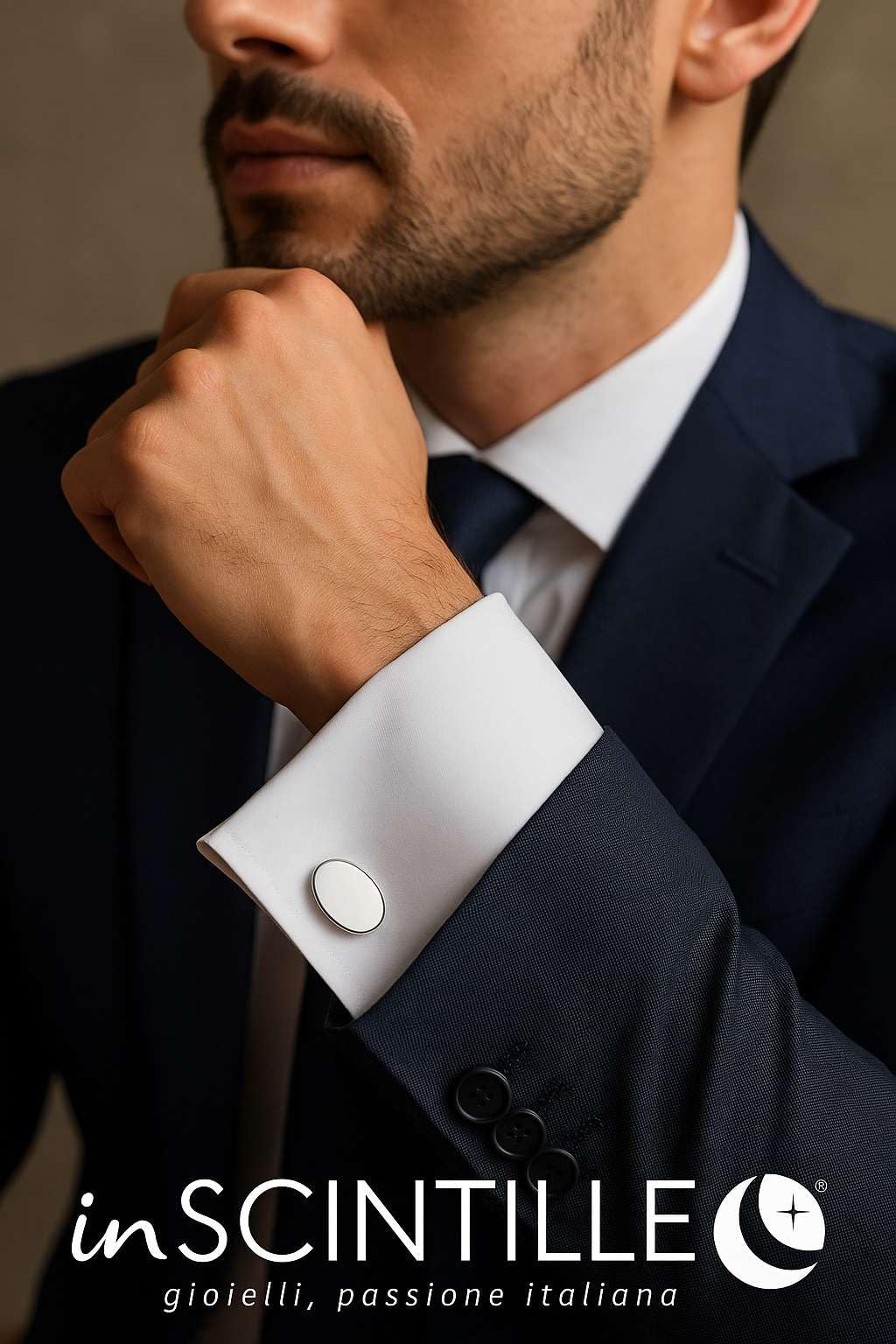 inSCINTILLE Gemelli Uomo Camicia in Acciaio Inossidabile – Eleganti per Matrimonio, Cerimonie e Ufficio – Confezione Regalo