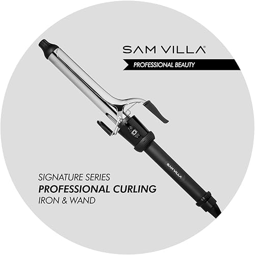 Miniatura 2 de Sam Villa rizador profesional, rizador de pelo con núcleo de cerámica, 1.0in y 1.5in, barril extendido para cabello largo, rizador de doble voltaje,