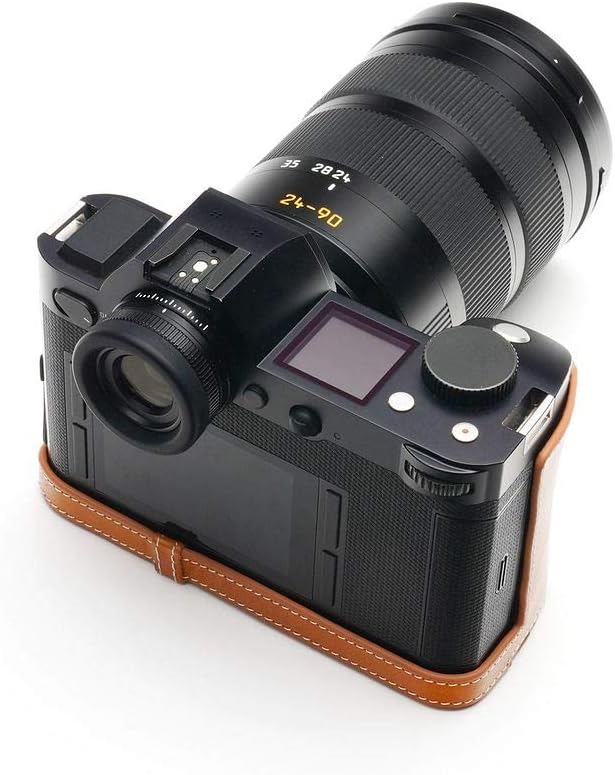 TP Original Handmade Genuine Real Leather Half Camera Case Bag Cover for Leica SL2 Rufous color