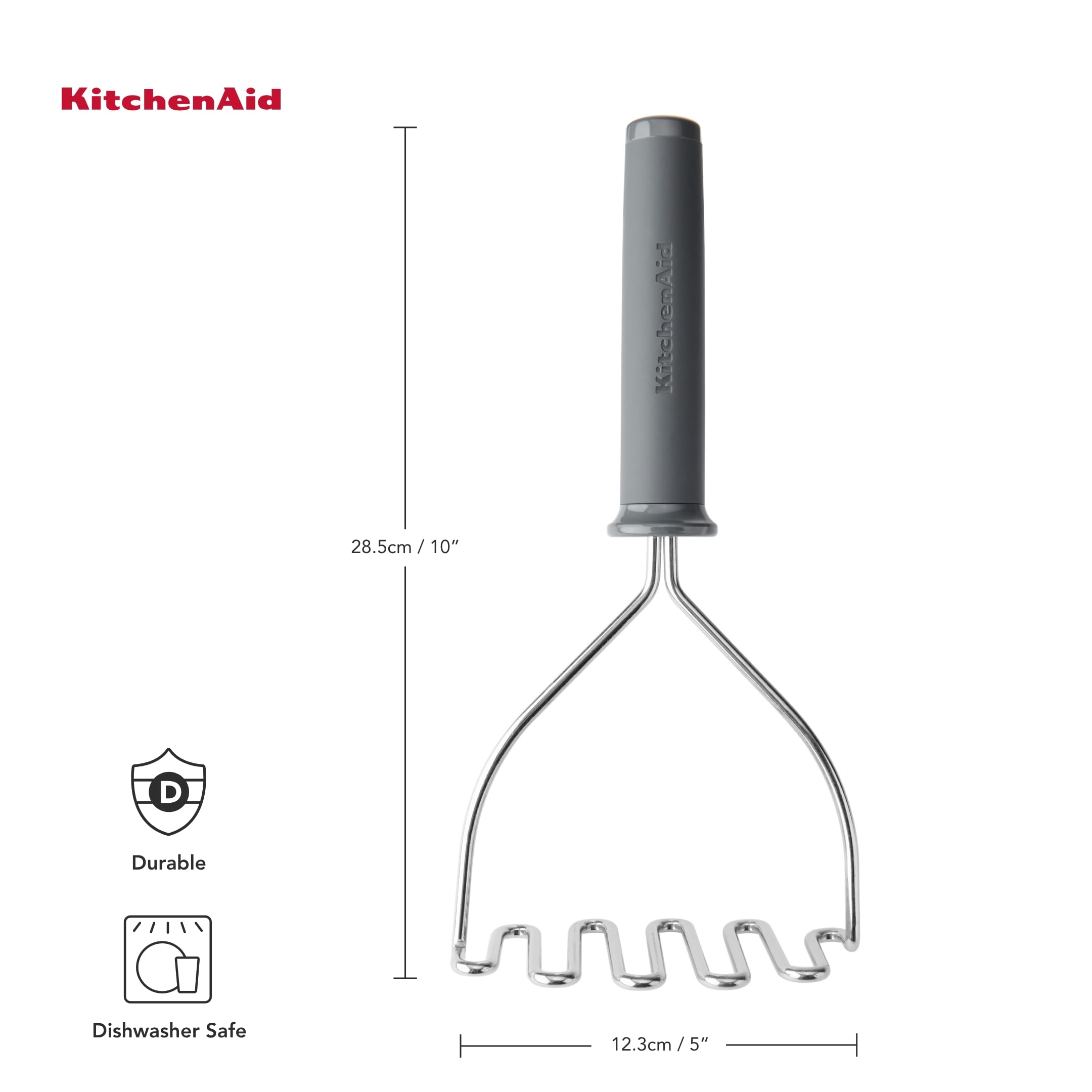 KitchenAid Soft Grip Masher - Charcoal Grey, Multicolored - Image 2